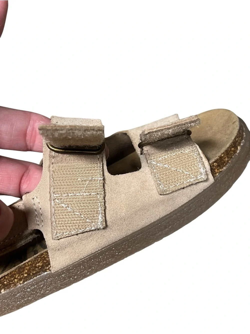 Zara kids double strap leather sandals in sandy brown Made in Spain